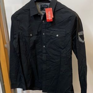 Guess black button up shirt NWT size M